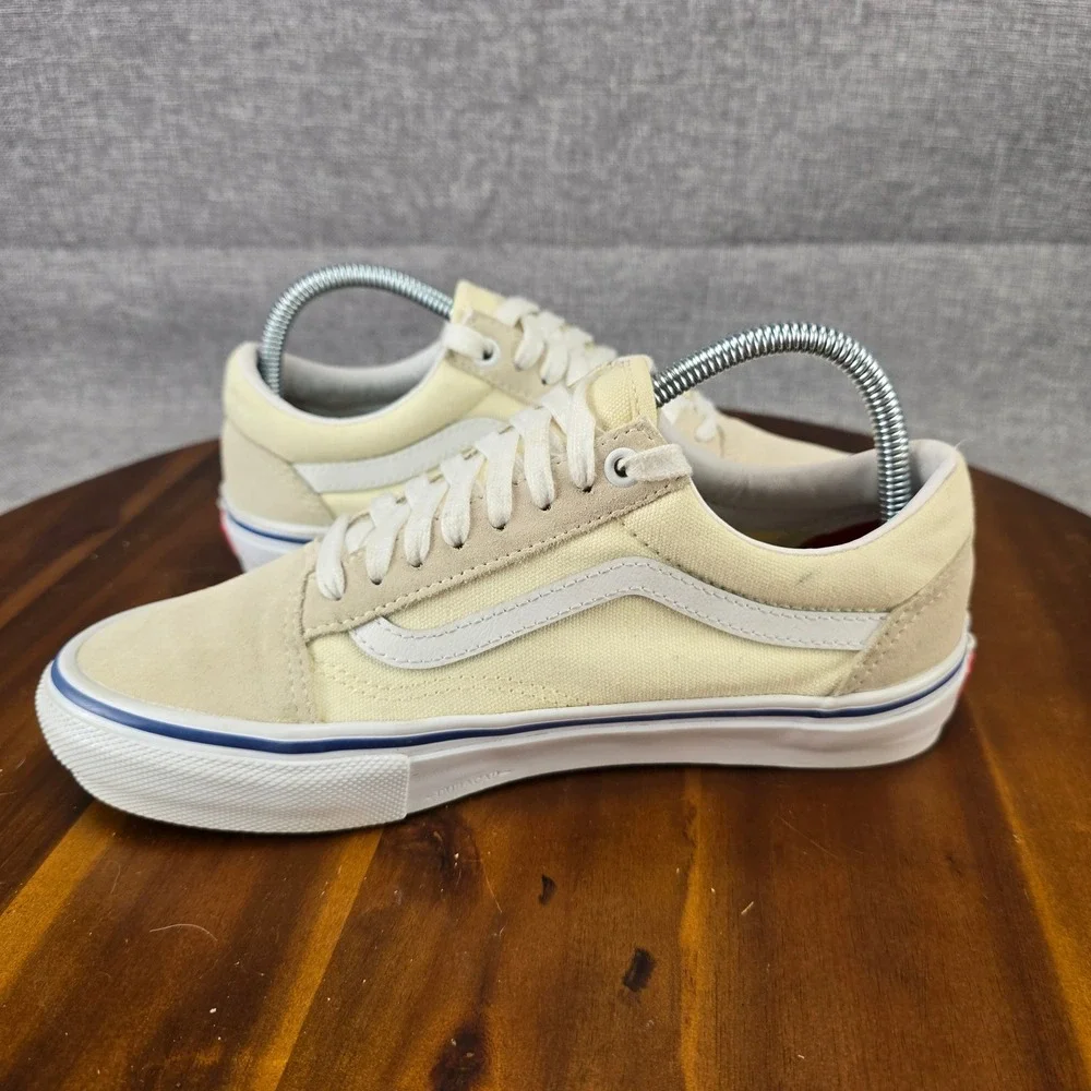 Vans Skate Old Skool‎ Off White Cream Suede Canvas PopCush Mens 6.5 Sneakers